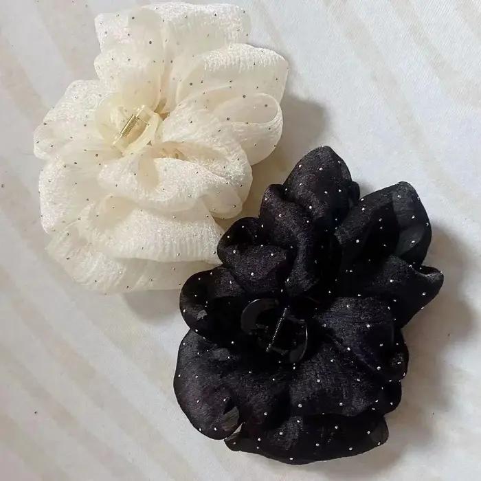 Pinces à cheveux avec nœud en maille pour femmes, accessoires pour cheveux féminins, ornement de che