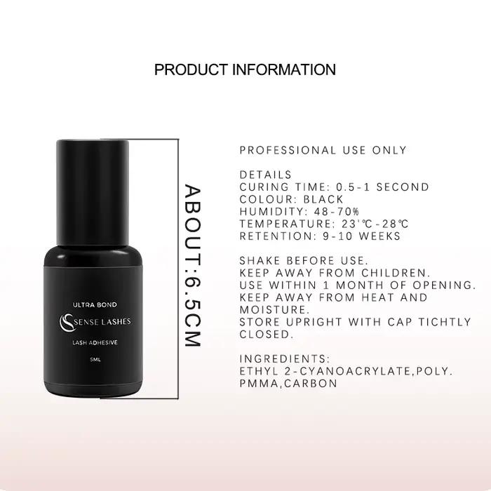 SENSE LASHES 10 bouteilles de colle à cils 5ml adhésif pour cils pegamento de pestañas adhésif exten