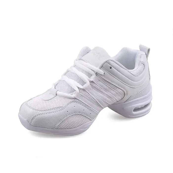 Chaussures de danse Jazz femme noires semelles souples maille respirante modernes Salsa carrées