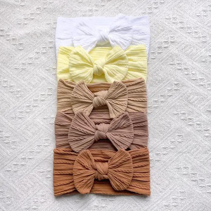 5 pièces mignon arcs bébé bandeau doux élastique bébé fille bandes de cheveux pour nouveau-né infant