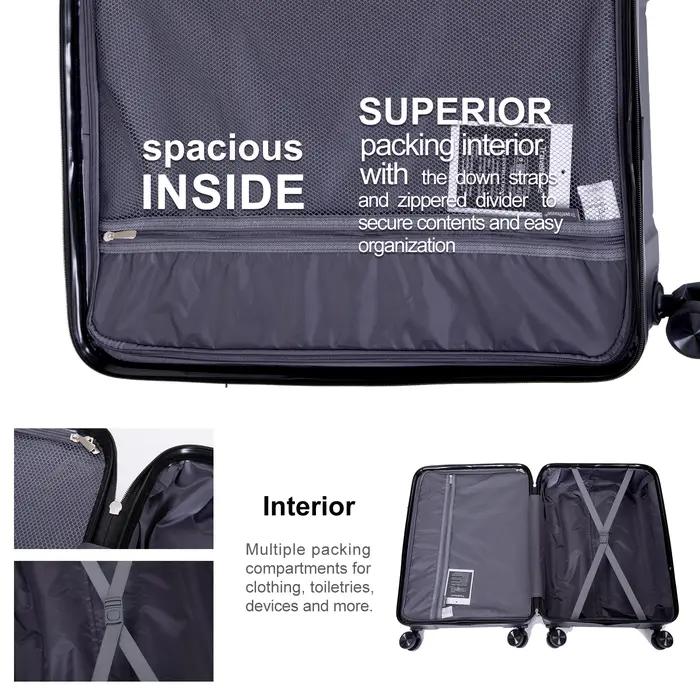 Travelhouse-Ensemble de Valises Rigides Légères avec Serrure TSA, Roues Spinner, PP, 3 Pièces, 20/24