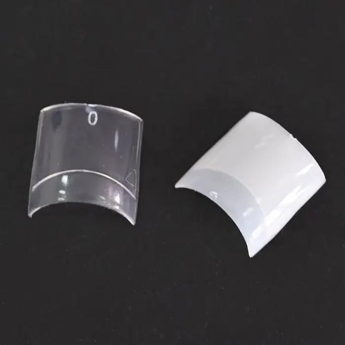 500 pièces/sac, faux ongles courts carrés, style French, demi-couverture, taille 10 (0-9), transpare