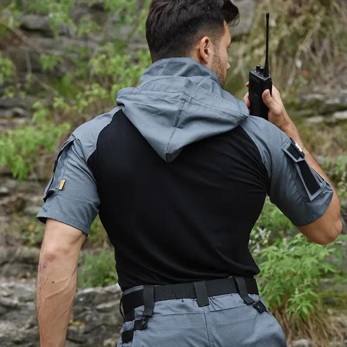 Chemise homme T-shirt tactique Safari chemises de Combat à capuche hommes vêtements chasse vêtements
