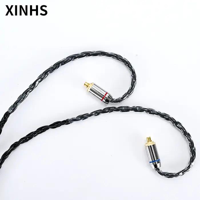 Câble de mise à niveau pour casque d'écoute HIFI 0.78, 2 broches, 16 brins 5N, argent plaqué cuivre