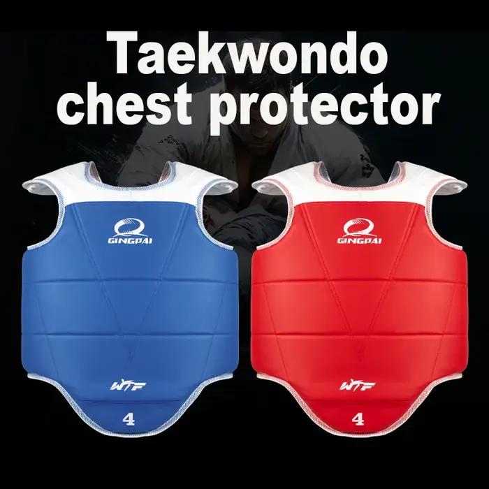 Protège-poitrine traditionnel pour Taekwondo, pour enfants, hommes, femmes, étudiants, rouge, bleu,