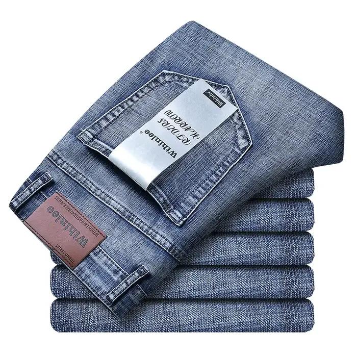 Wthinlee 8 modèles printemps automne affaires jean hommes décontracté droit Stretch mode classique t