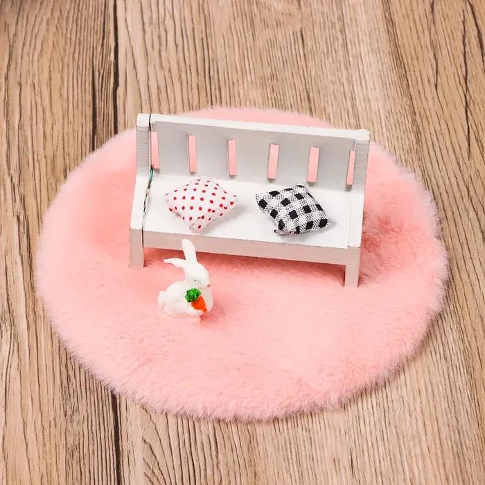 Tapis en peluche de style nordique Lea, revêtements de sol miniatures, accessoires de beurre, maison