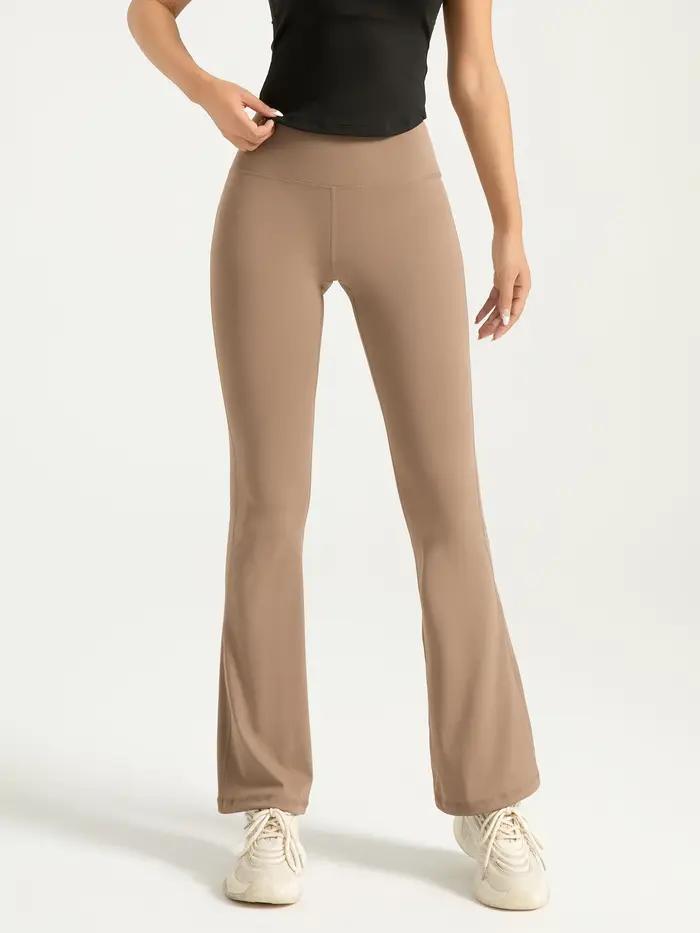 Pantalon yoga bootcut femme taille haute - Leggings évasés confortables pour entraînement et quotidien