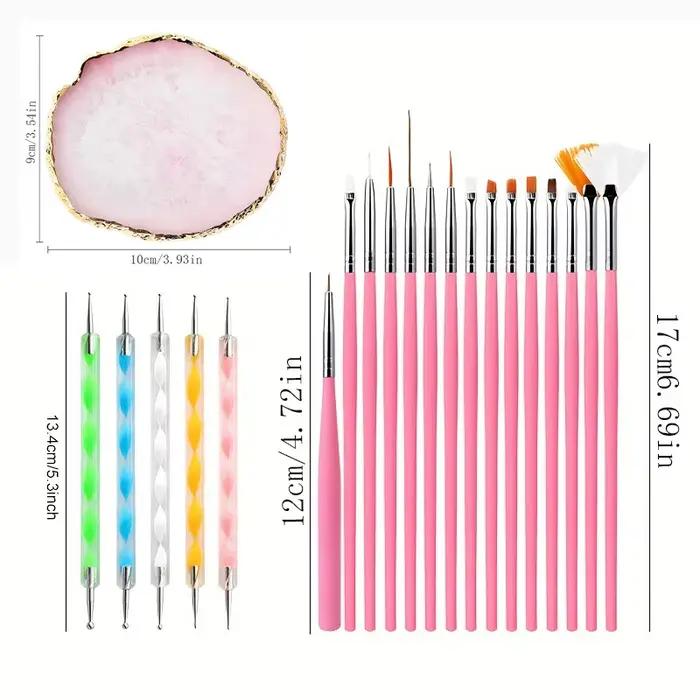 Ensemble de pinceaux professionnels pour Nail Art, 21 pièces, pointe de conception, lignes de Gel UV