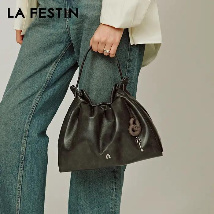 LA FESTIN-Sac à Main en Cuir pour Femme, Marque Originale, Bandoulière, Grande Capacité, Nouvelle Mo