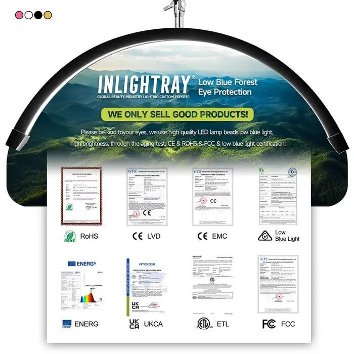 2025 oem personnalisé LOGO gratuit 45 W nouveau joint en U LED demi-lune extension de cils Salon lampe