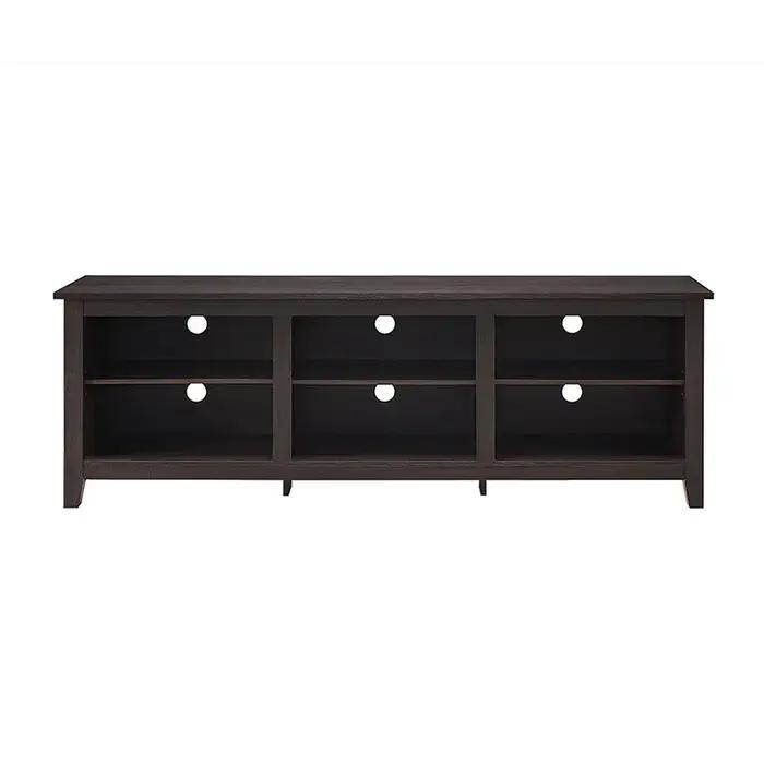 Meuble TV 70 "pour téléviseurs 80", stockage ouvert à 3 étagères, moderne, transition, expresso