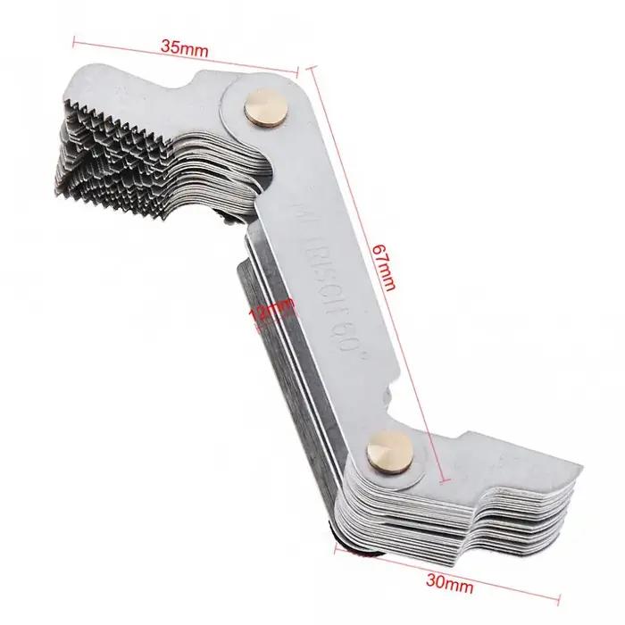 Jauge de vis en acier inoxydable résistant, outil de mesure pliant, pas de filetage de dent, engrena