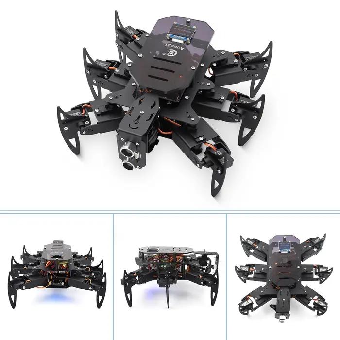 Adeept Ultimate Hexapod Spider Robot Kit, corps métallique, programmation Arduino, télécommande WiFi