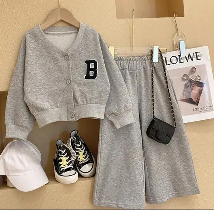 Ensemble de vêtements pour bébés filles, 2 pièces, veste + pantalon de printemps, costume de Sport p