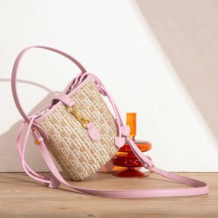 Sac de téléphone de vacances été nouveau sac à main tissé en herbe PP sac à bandoulière pour femme