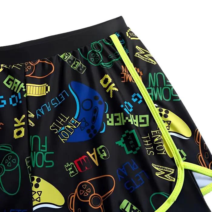 Maillot de bain deux pièces pour garçons 2026 avec short imprimé, tenue de bain pour enfants, maillo