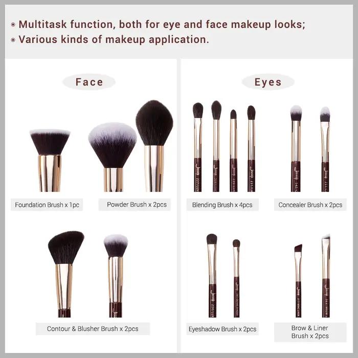 Essup – akeup rofessionnelle, 15 pièces, rush, owder, yesshadow, oner, lustré, prêt, infandel/olden