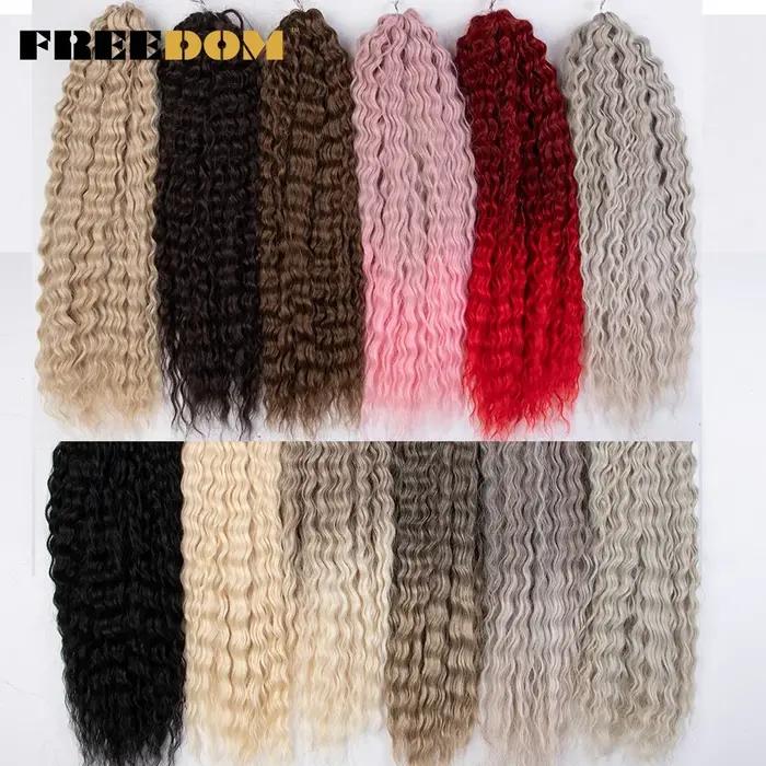 Ariel synthétique torsion Crochet cheveux 22 pouces 300g vague d'eau Extensions de cheveux Ombre Blo