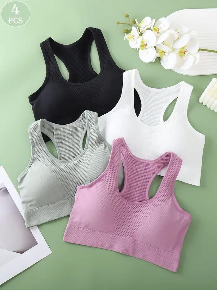 1 pièce - Soutien-gorge de sport sans couture pour femme - Design uni et simple - Doux pour la peau