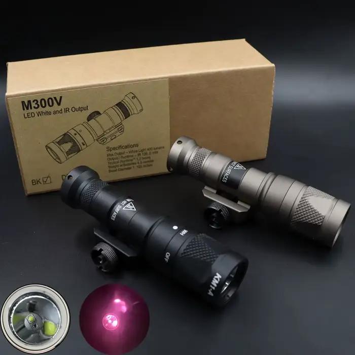 Lumière tactique M300V, éclairage IR et lampe de poche Scout blanche LED avec interrupteur de pressi