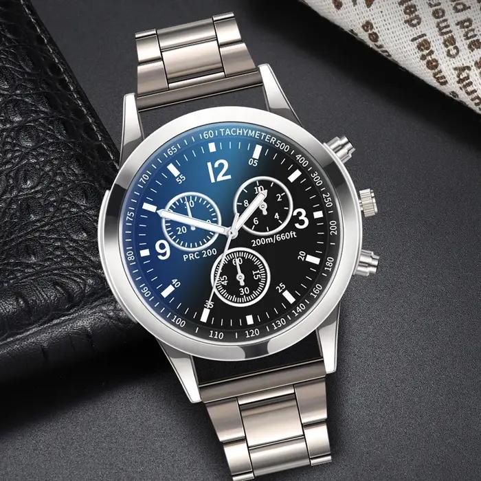 1/2 pièces montres d'affaires pour hommes montre à Quartz avec Bracelet en acier pour hommes de mode