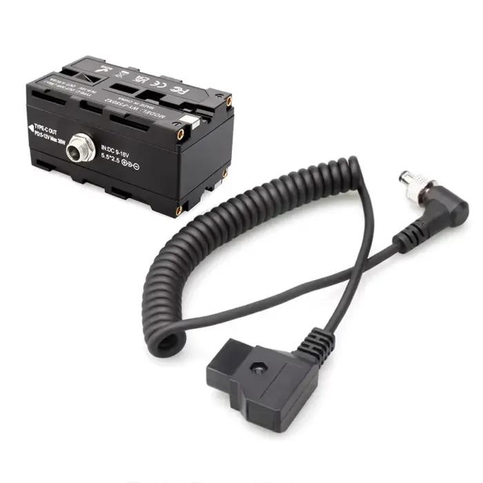 Adaptateur d'alimentation de batterie DUNIBattery de type C à double face NP-F550/570/770/970 pour l