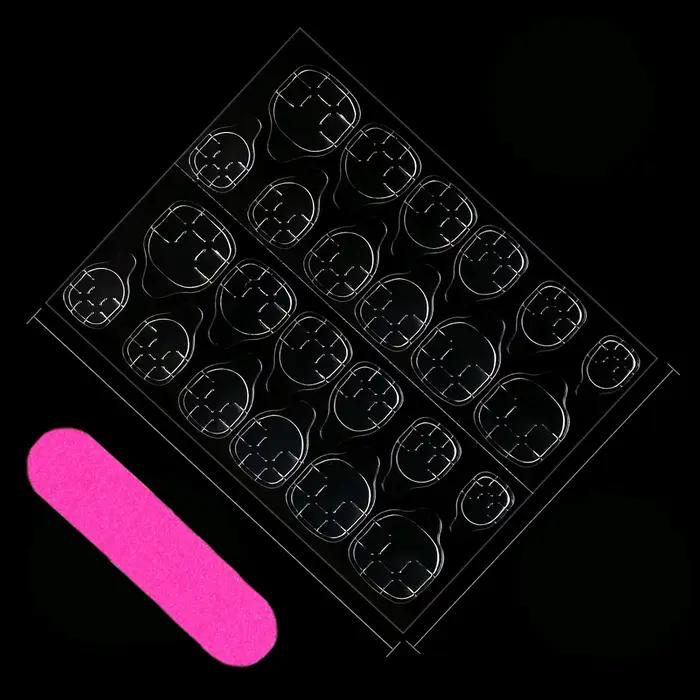 24 pièces presse sur ongles nœud papillon noir presse sur ongles blanc perle douce pointe française