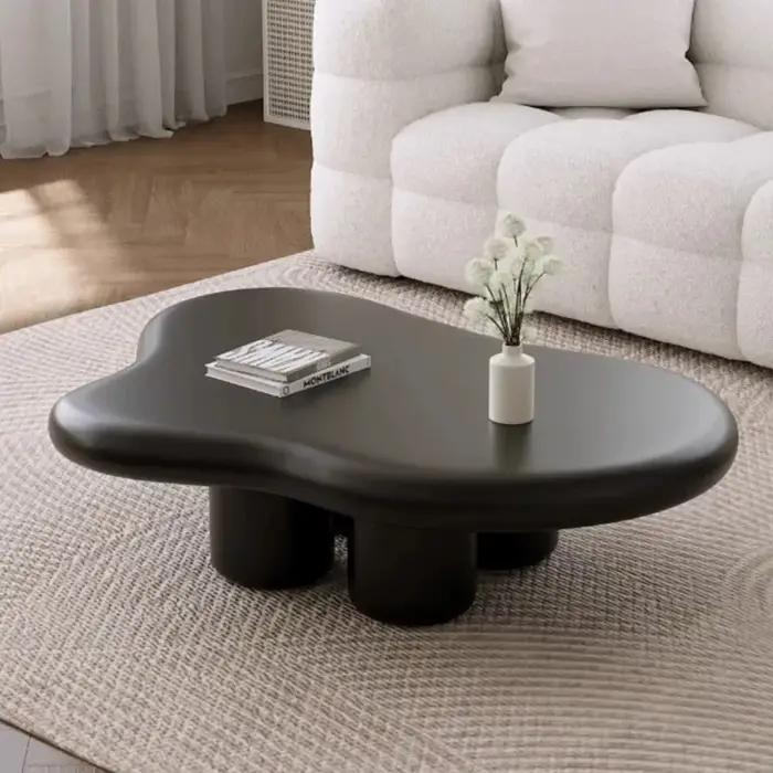 Table à thé nordique nuage 100/120cm, Simple, moderne, petite Table en forme de salon, crème, Table