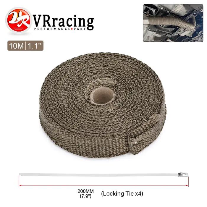 Bande d'enveloppe thermique en titane pour tuyau d'échappement, 1 "/25MM 5/10M/15M, avec attaches de