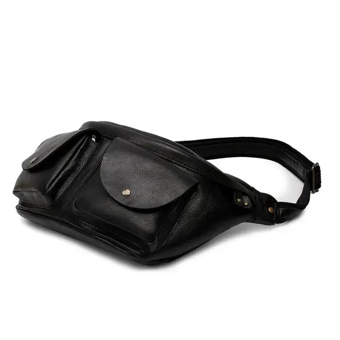 MAHEU-Grand sac de poitrine en cuir véritable pour hommes, sacs à bandoulière, sacs à bandoulière, s