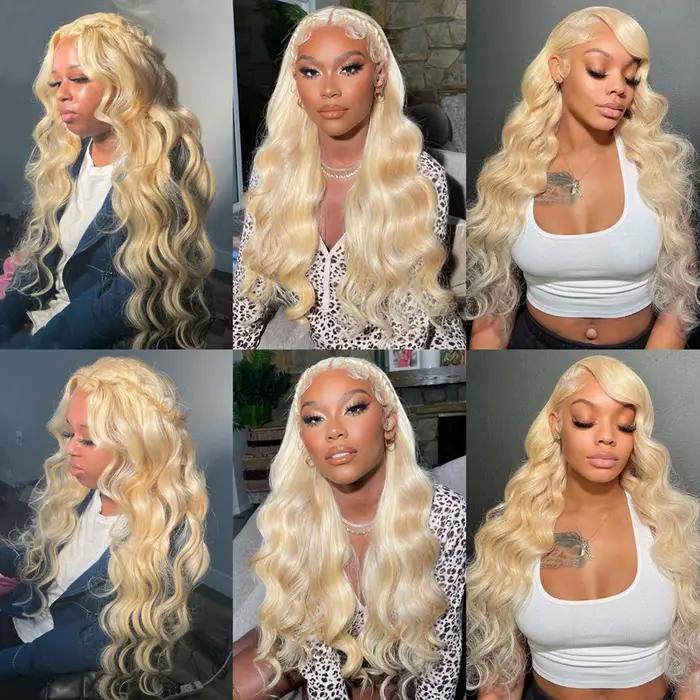 Tissage en Lot Brésilien Naturel Remy Body Wave Blond, Extensions de Cheveux Humains, 36 38 40 Pouce