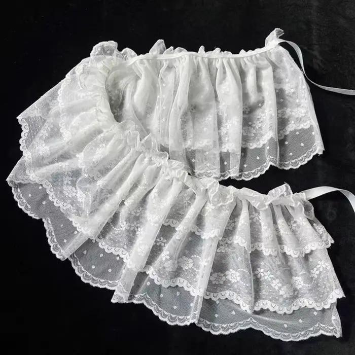 2025 coréen Ins Unique dentelle couches gaze jupes dentelle garniture a-ligne courte tissu Mini tail