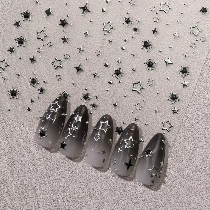 Autocollant pour ongles bronzants, adhésif Transparent sur le dos, pour Nail Art, Cool, étoile à cin