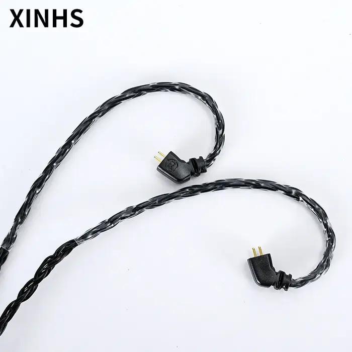Câble de mise à niveau pour casque d'écoute HIFI 0.78, 2 broches, 16 brins 5N, argent plaqué cuivre
