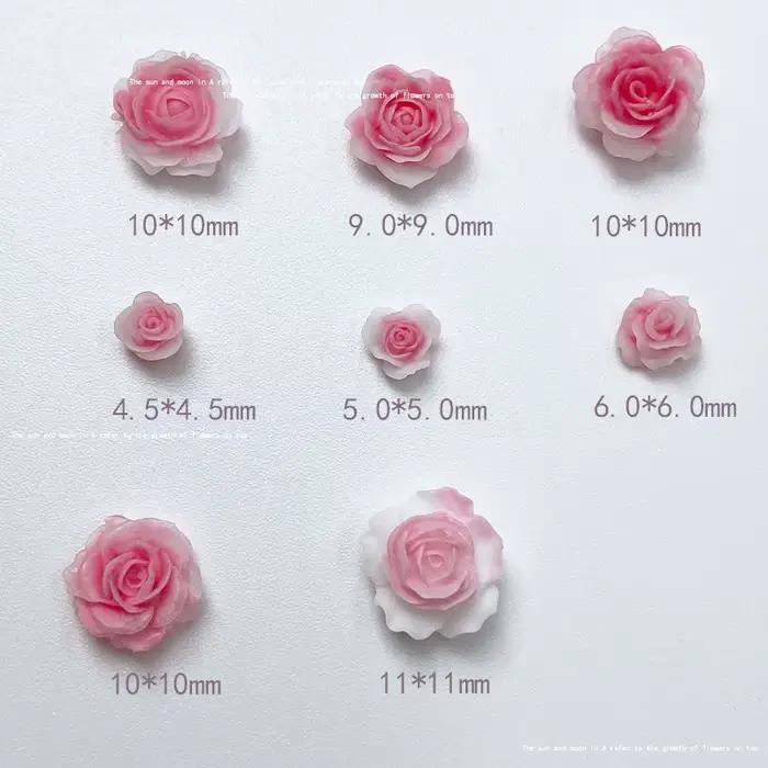 Breloques 3D Rose pour Nail Art, 50 pièces/20 pièces, résine camélia japonaise Kawaii, décorations e