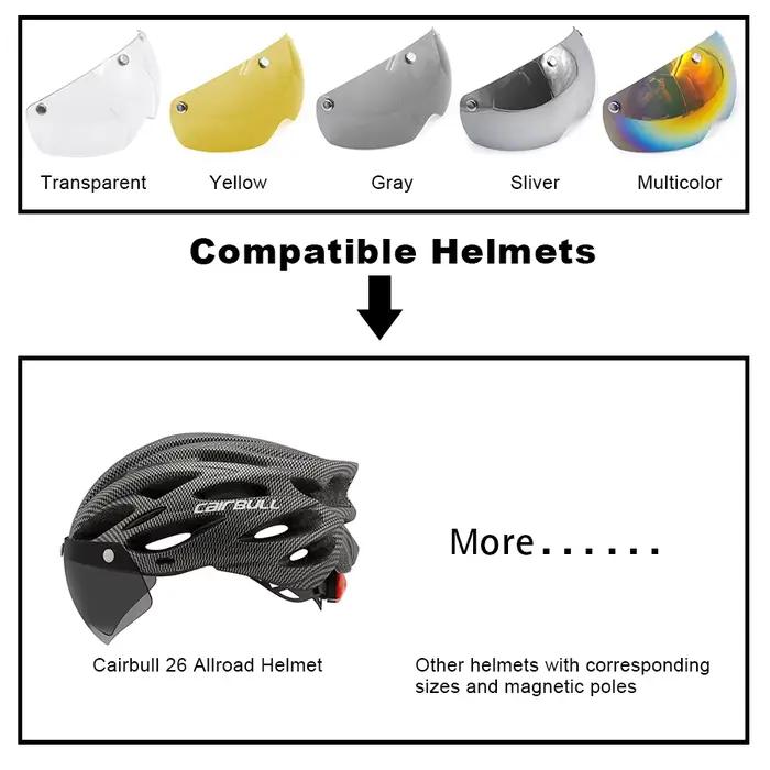 Casque de vélo avec lunettes intégrées visière anti-UV lentilles transparentes gris jaune argent pour route et VTT occasions spéciales