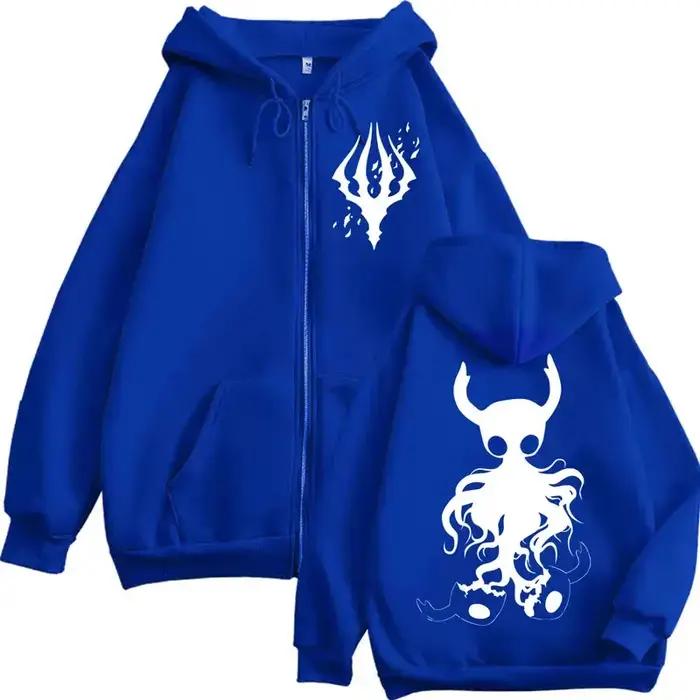Limité creux chevalier jeu graphique fermeture éclair sweats à capuche gothique Vintage fermeture éc