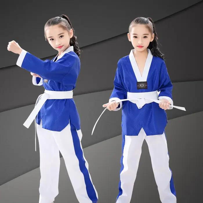 Vêtements Taekwondo hommes femmes pur coton manches longues entraînement résistant usure