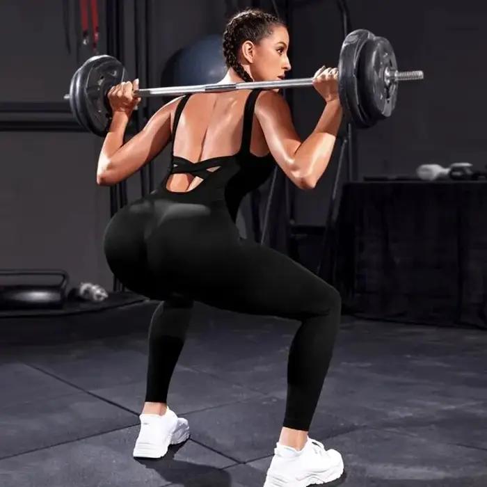 Combinaisons de batterie pour femmes col bas taille haute - Barboteuses décontractées jogging
