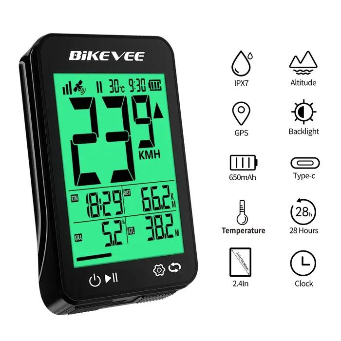 Ordinateur de vélo GPS sans fil numérique intelligent multi-fonctionnel compteur de vitesse odomètre pour cyclistes amateurs et professionnels sorties randonnées compétitions