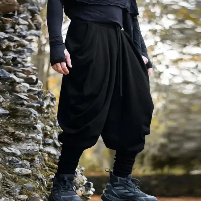 Pantalon de jogging ample pour homme, style streetwear, couleur unie, cordon de serrage, pantalon de