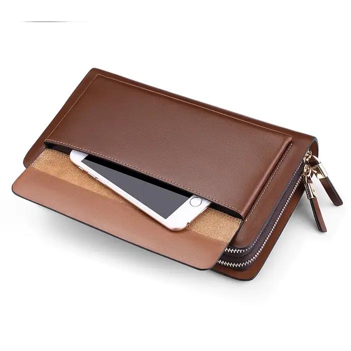 Pochettes de marque en croûte de cuir pour hommes d'affaires, organisateur de cartes de crédit pour