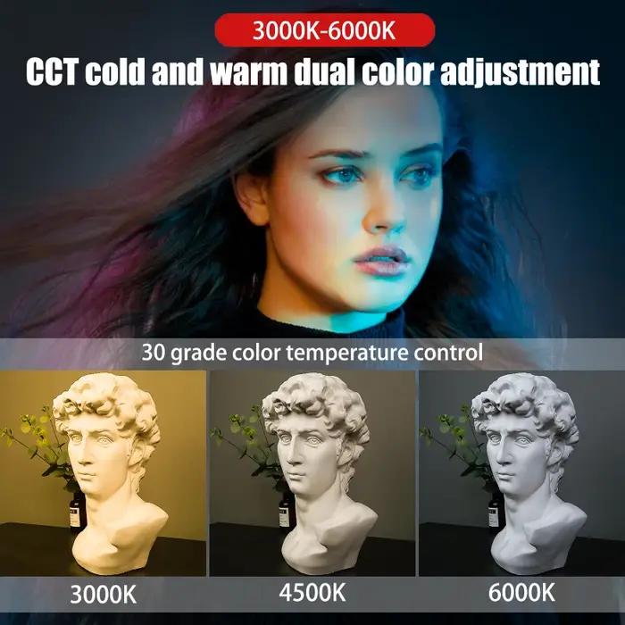 LUXCEO Q508A Tube vidéo RGB portatif bâton LED 3000K-6000K CRI 95 + Studio de photographie baguette
