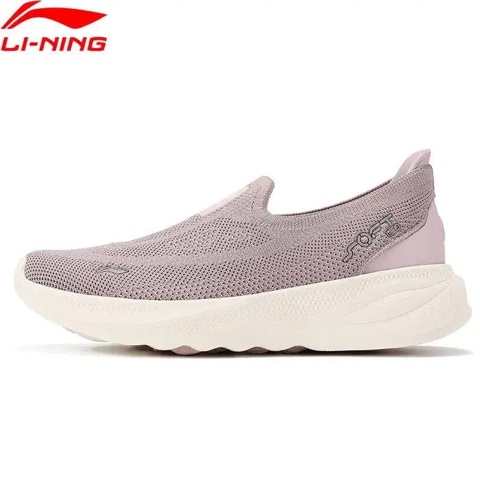 Li-Ning SOFT GO 2 KNIT – chaussures de marche décontractées à enfiler pour femmes, respirantes, avec