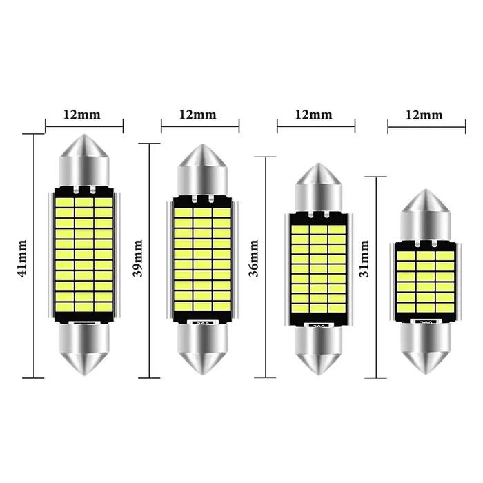 Ampoules LED C5W C10W, feston 31mm 36mm 39mm 41mm canbus, lumière de plaque d'immatriculation de voi