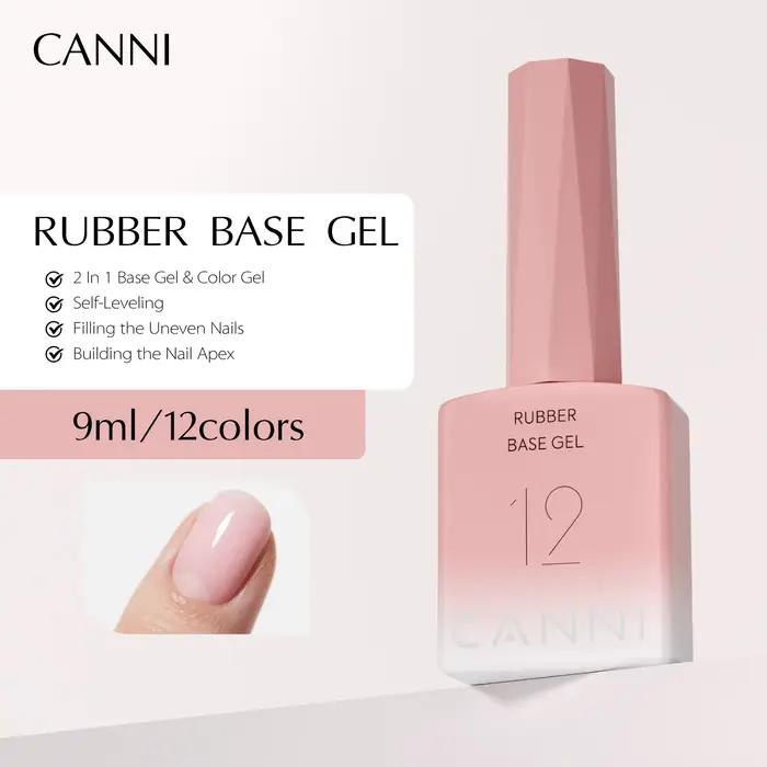 CANNI Gel de Base en caoutchouc 9ml 12 couleurs sans TPO/HEMA Base de constructeur souple tremper UV