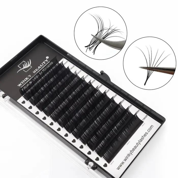 1 pc 0.03-0.20mm C/CC/D/DD Curl Extension de cils matériau mince et doux Volume cils individuels fau