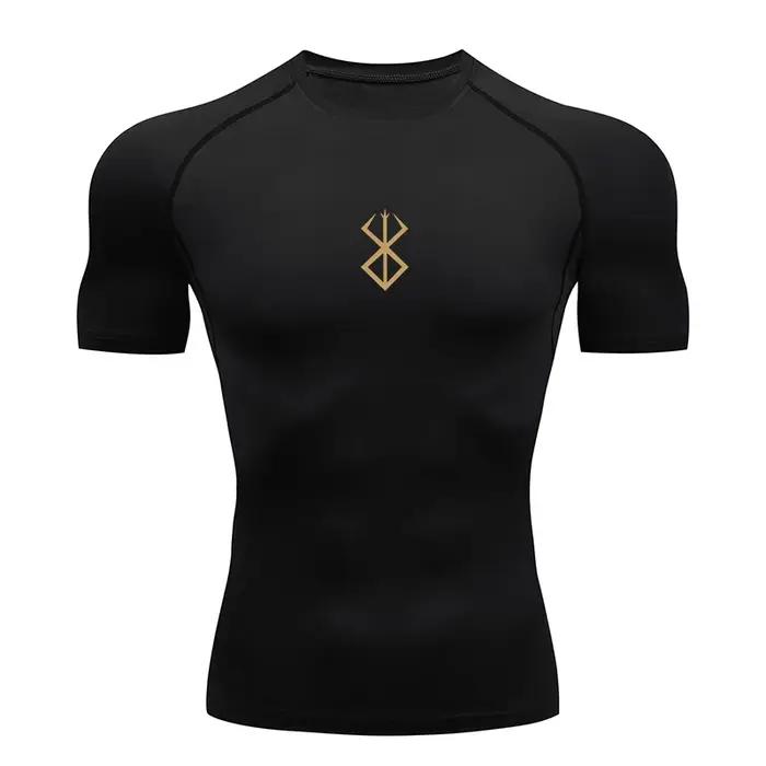 Chemise de compression homme manches courtes respirante - Séchage rapide pour sport et musculation