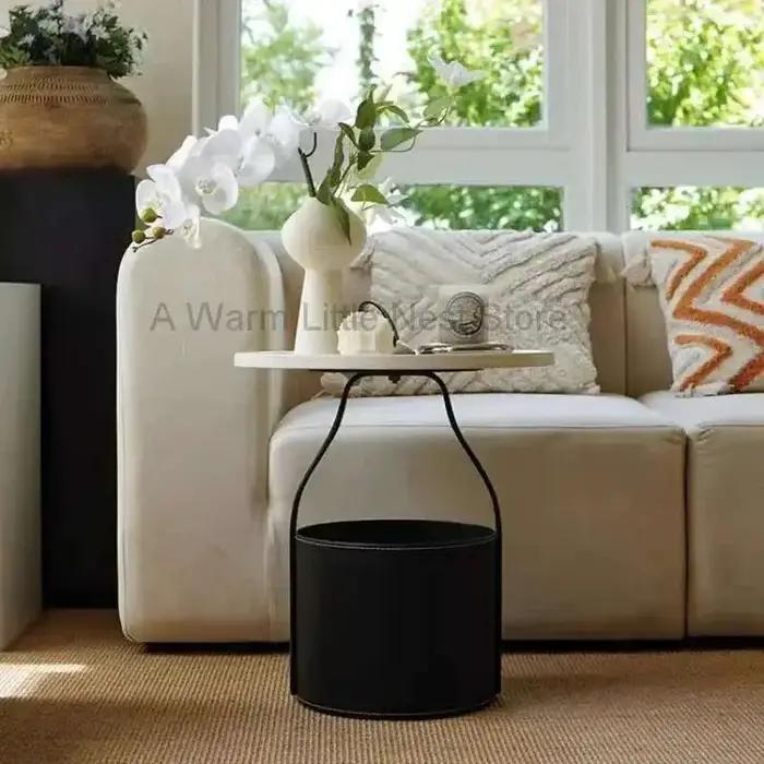 Table basse ronde Mobile d'appoint pour canapé, selle de chambre à coucher, armoire de chevet en cui